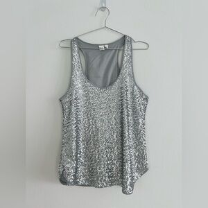 Silver Sequin Top